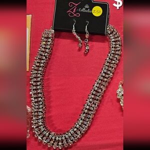 Pink and Silver Necklace Set